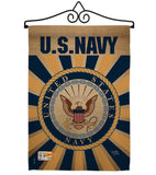 Navy - Military Americana Vertical Impressions Decorative Flags HG108394 Made In USA