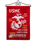 USMC - Military Americana Vertical Impressions Decorative Flags HG108405 Made In USA