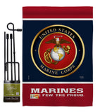 Proud Marine Corps - Military Americana Vertical Impressions Decorative Flags HG108406 Made In USA