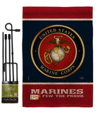 Proud Marine Corps - Military Americana Vertical Impressions Decorative Flags HG108406 Made In USA