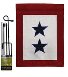 Two Blue Star Service - Military Americana Vertical Applique Decorative Flags HG108409