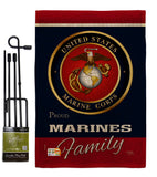 Marines Proudly Family - Military Americana Vertical Impressions Decorative Flags HG108411 Made In USA