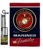 Marines Proudly Family - Military Americana Vertical Impressions Decorative Flags HG108411 Made In USA