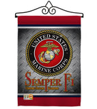Semper Fi US Marine - Military Americana Vertical Impressions Decorative Flags HG108418 Made In USA