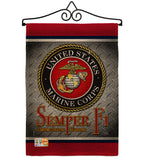 Semper Fi US Marine - Military Americana Vertical Impressions Decorative Flags HG108418 Made In USA