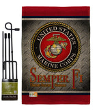 Semper Fi US Marine - Military Americana Vertical Impressions Decorative Flags HG108418 Made In USA