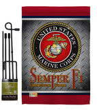 Semper Fi US Marine - Military Americana Vertical Impressions Decorative Flags HG108418 Made In USA