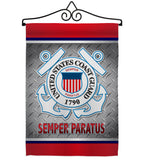Semper Paratus US Coast Guard - Military Americana Vertical Impressions Decorative Flags HG108419 Made In USA