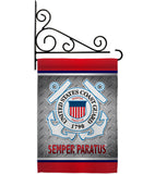 Semper Paratus US Coast Guard - Military Americana Vertical Impressions Decorative Flags HG108419 Made In USA