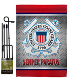 Semper Paratus US Coast Guard - Military Americana Vertical Impressions Decorative Flags HG108419 Made In USA