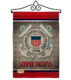 Semper Paratus US Coast Guard - Military Americana Vertical Impressions Decorative Flags HG108419 Made In USA