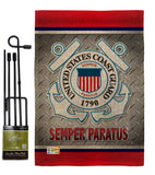 Semper Paratus US Coast Guard - Military Americana Vertical Impressions Decorative Flags HG108419 Made In USA