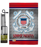 Semper Paratus US Coast Guard - Military Americana Vertical Impressions Decorative Flags HG108419