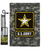 US Army Camoflash - Military Americana Vertical Impressions Decorative Flags HG108423 Made In USA