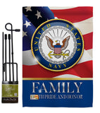 US Navy Family Honor - Military Americana Vertical Impressions Decorative Flags HG108426