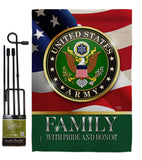 US Army Family Honor - Military Americana Vertical Impressions Decorative Flags HG108427 Made In USA