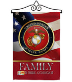 US Marine Family Honor - Military Americana Vertical Impressions Decorative Flags HG108428 Made In USA