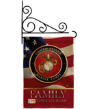 US Marine Family Honor - Military Americana Vertical Impressions Decorative Flags HG108428 Made In USA