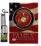 US Marine Family Honor - Military Americana Vertical Impressions Decorative Flags HG108428 Made In USA