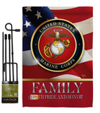 US Marine Family Honor - Military Americana Vertical Impressions Decorative Flags HG108428 Made In USA