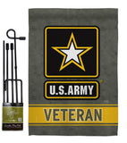 US Army Veteran - Military Americana Vertical Impressions Decorative Flags HG108430 Made In USA