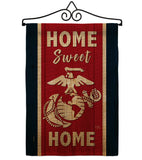 Home Sweet Marine Corps - Military Americana Vertical Impressions Decorative Flags HG108452 Made In USA