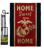 Home Sweet Marine Corps - Military Americana Vertical Impressions Decorative Flags HG108452 Made In USA