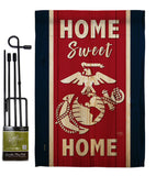 Home Sweet Marine Corps - Military Americana Vertical Impressions Decorative Flags HG108452 Made In USA