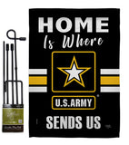 Home is Where US Army - Military Americana Vertical Impressions Decorative Flags HG108456 Made In USA