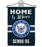 Home is Where Navy - Military Americana Vertical Impressions Decorative Flags HG108457 Made In USA