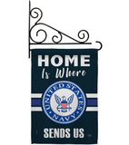 Home is Where Navy - Military Americana Vertical Impressions Decorative Flags HG108457 Made In USA