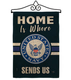 Home is Where Navy - Military Americana Vertical Impressions Decorative Flags HG108457 Made In USA