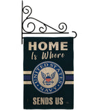 Home is Where Navy - Military Americana Vertical Impressions Decorative Flags HG108457 Made In USA