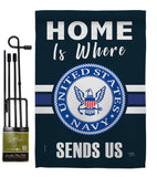 Home is Where Navy - Military Americana Vertical Impressions Decorative Flags HG108457 Made In USA