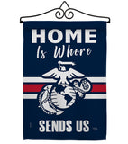 Home is Where Marine Corps - Military Americana Vertical Impressions Decorative Flags HG108458 Made In USA