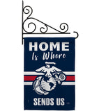 Home is Where Marine Corps - Military Americana Vertical Impressions Decorative Flags HG108458 Made In USA