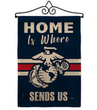 Home is Where Marine Corps - Military Americana Vertical Impressions Decorative Flags HG108458 Made In USA