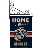 Home is Where Marine Corps - Military Americana Vertical Impressions Decorative Flags HG108458 Made In USA