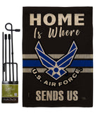 Home is Where Air Force - Military Americana Vertical Impressions Decorative Flags HG108460 Made In USA