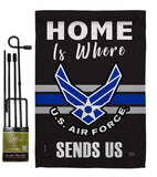 Home is Where Air Force - Military Americana Vertical Impressions Decorative Flags HG108460 Made In USA