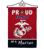 Proud Family Marines - Military Americana Vertical Impressions Decorative Flags HG108464 Made In USA