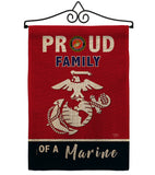 Proud Family Marines - Military Americana Vertical Impressions Decorative Flags HG108464 Made In USA