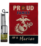 Proud Family Marines - Military Americana Vertical Impressions Decorative Flags HG108464 Made In USA