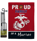 Proud Family Marines - Military Americana Vertical Impressions Decorative Flags HG108464 Made In USA