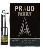 Proud Family USSF - Military Americana Vertical Impressions Decorative Flags HG108467 Made In USA