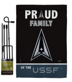 Proud Family USSF - Military Americana Vertical Impressions Decorative Flags HG108467 Made In USA