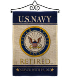 US Navy Retired - Military Americana Vertical Impressions Decorative Flags HG108478 Made In USA