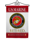 US Marine Retired - Military Americana Vertical Impressions Decorative Flags HG108479 Made In USA
