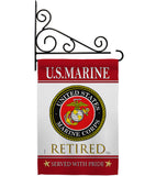 US Marine Retired - Military Americana Vertical Impressions Decorative Flags HG108479 Made In USA