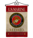 US Marine Retired - Military Americana Vertical Impressions Decorative Flags HG108479 Made In USA